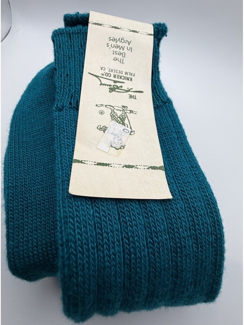 The Knicker Co. Men’s Knee High Socks Teal Solid Knit NWT